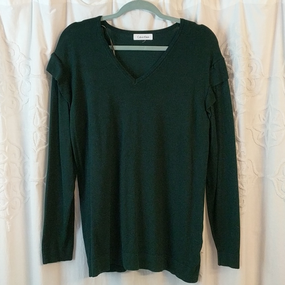 Calvin Klein ruffled detail sweater